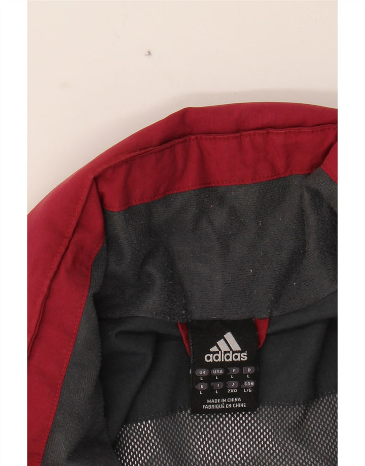 ADIDAS Mens Rain Jacket UK 40 Large Red Colourblock Polyester Vintage Adidas and Second-Hand Adidas from Messina Hembry 