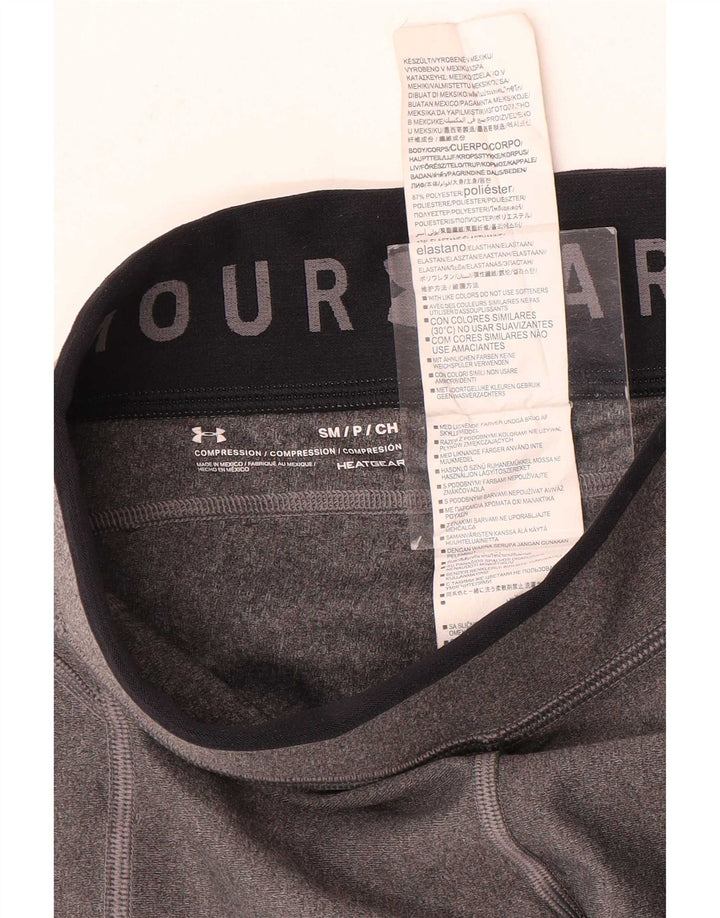 Under Armour Damen Heat Gear Leggings UK 10 Small Grau Polyester