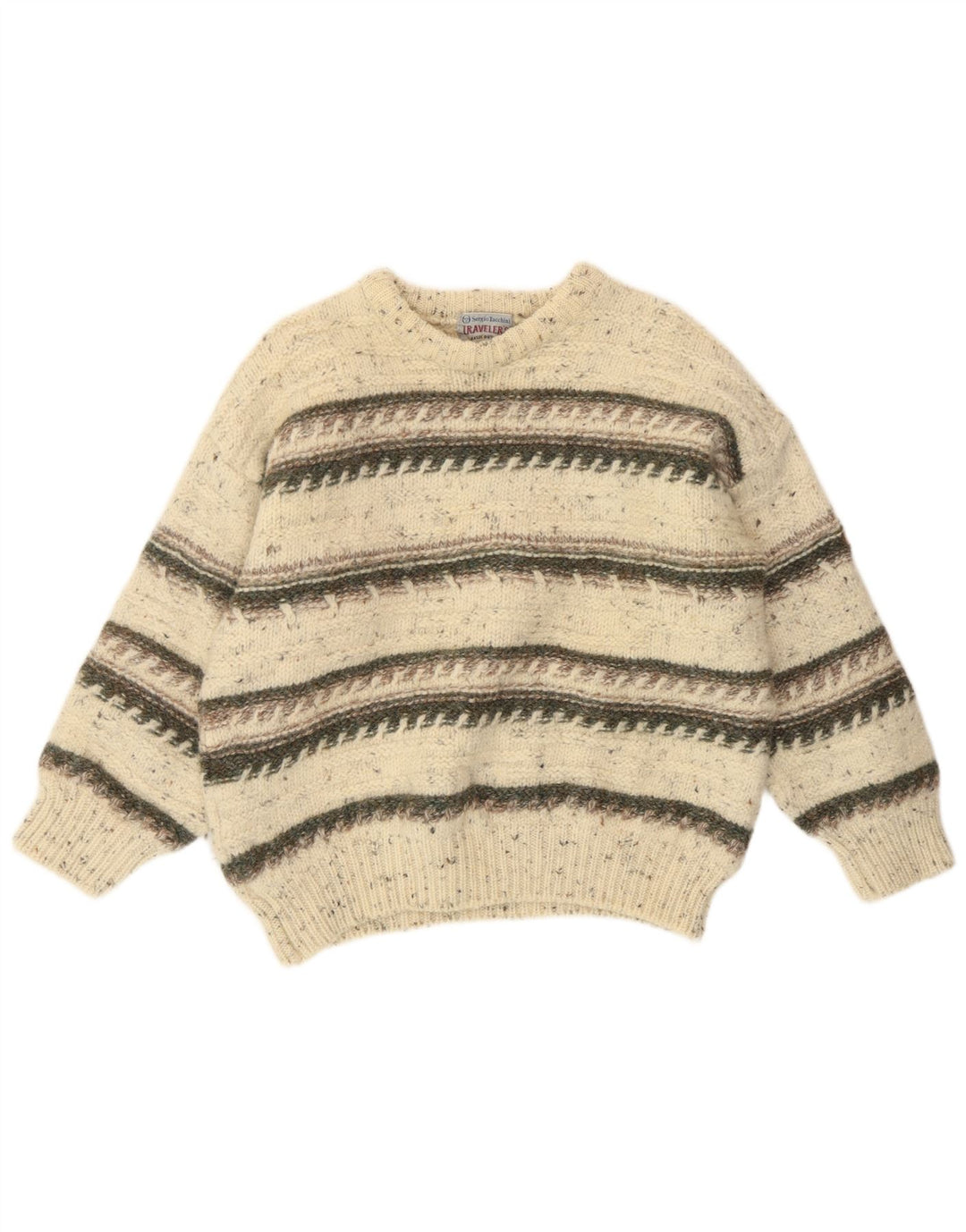 Sergio Tacchini Damen-Pullover mit U-Boot-Ausschnitt, Gr. 8, Off-White