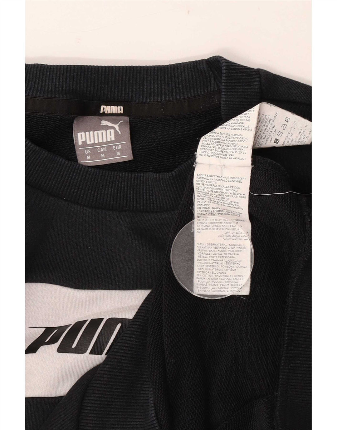 Puma Herren-Sweatshirt-Pullover, mittelschwarz, Colourblock-Baumwolle
