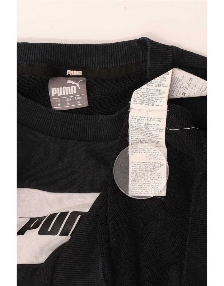 Puma Herren-Sweatshirt-Pullover, mittelschwarz, Colourblock-Baumwolle