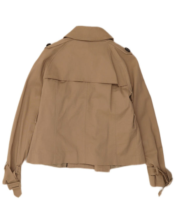 Zara Damen Kurzer Trenchcoat UK 14 Large Beige