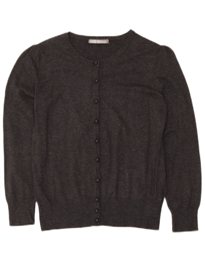 Marks & Spencer Damen Strickjacke Pullover UK 14 Mittelgraue Viskose