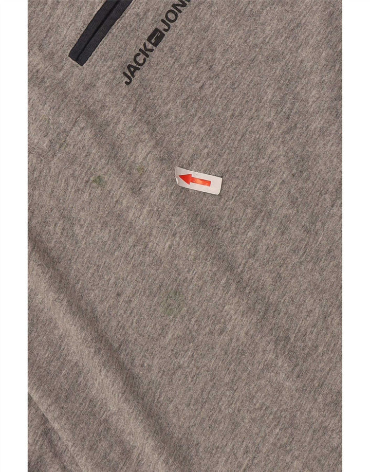 Jack & Jones Herren-Poloshirt aus mittelgrauer Colourblock-Baumwolle