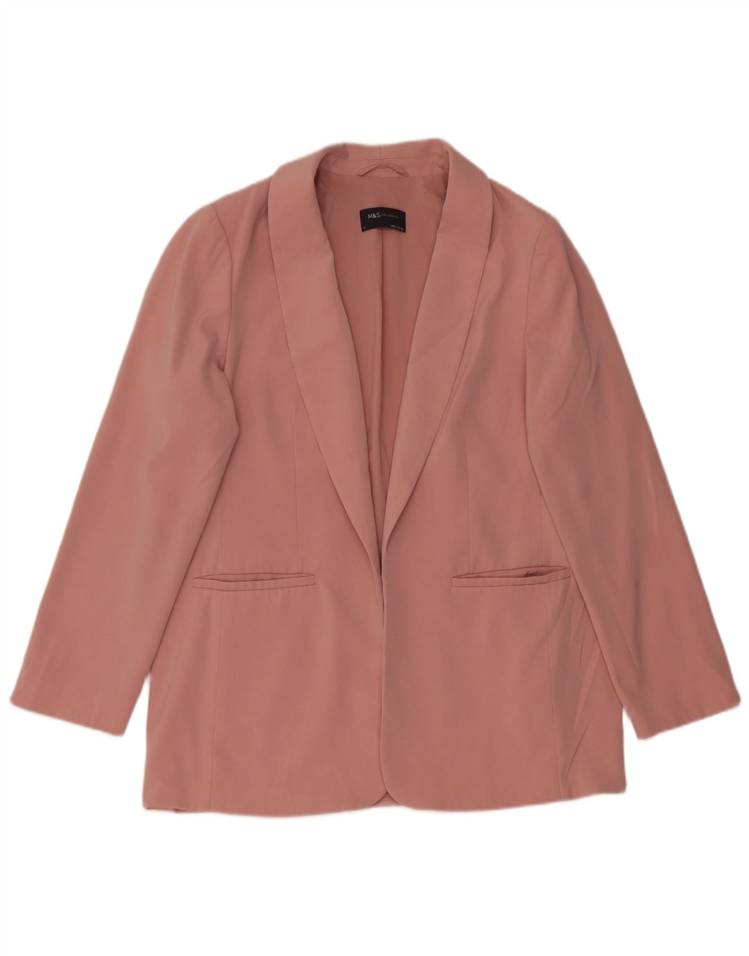 Marks & Spencer Offene Damen-Blazerjacke, UK 14, Größe L, Rosa, Polyester