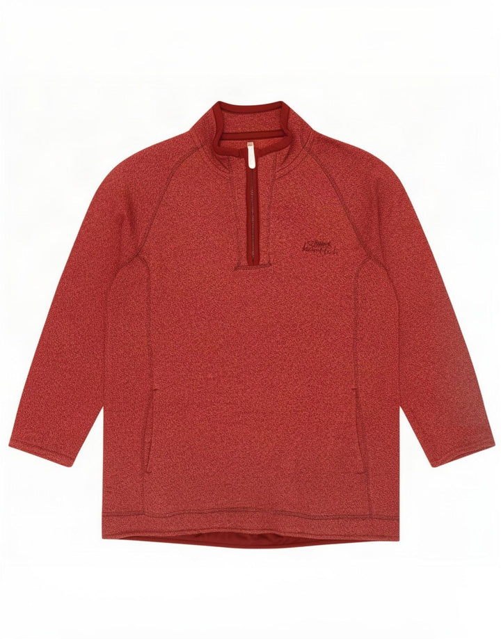 Weird Fish Herren-Sweatshirt mit Reißverschluss am Hals, mittelrosa meliertes Polyester