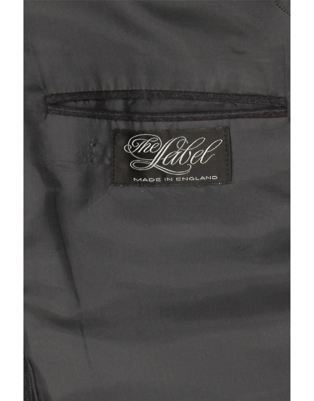 THE LABEL  Mens 2 Button Blazer Jacket UK 42 XL Black Striped Wool Vintage The Label and Second-Hand The Label from Messina Hembry 