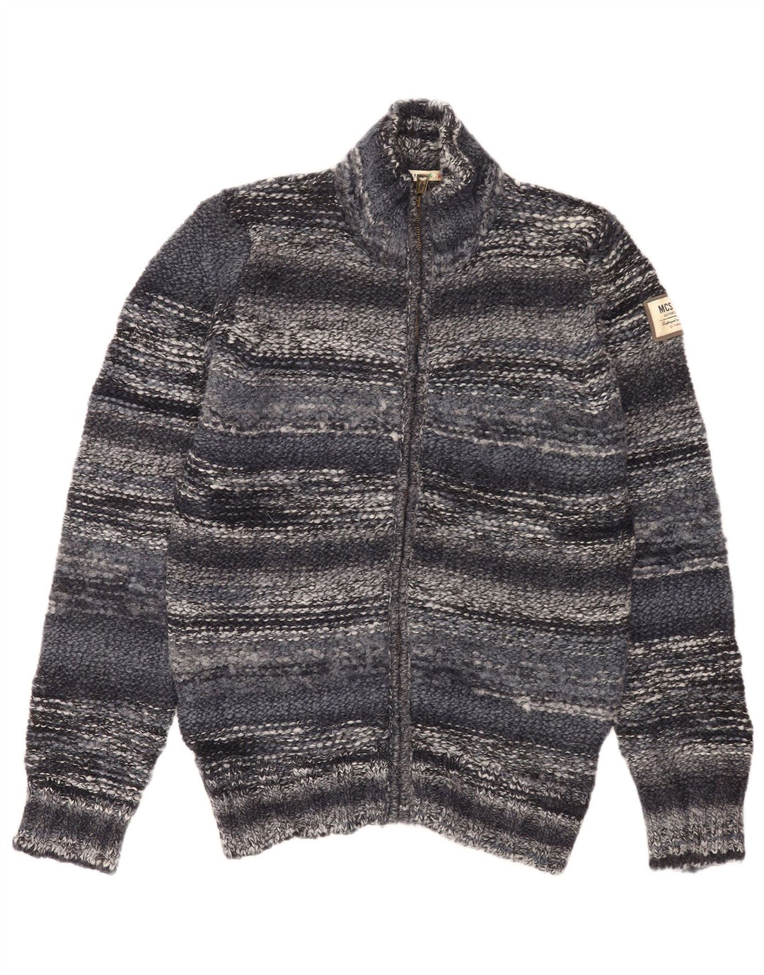 Marlboro Classics Herren-Strickjacke, groß, marineblau, gestreift, Acryl