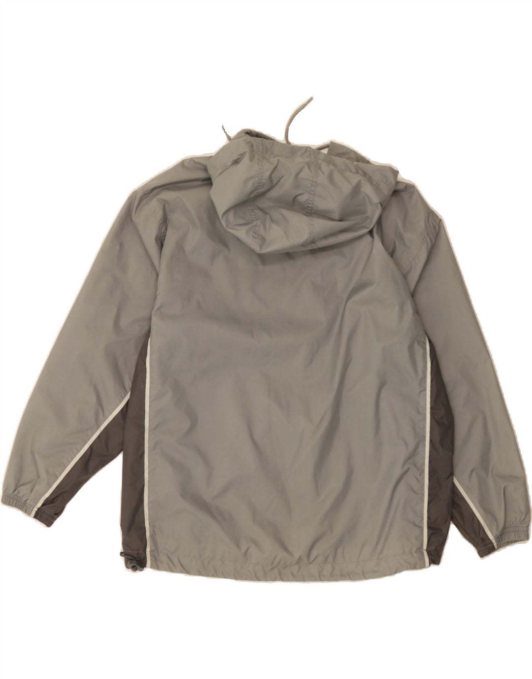 REEBOK Boys Hooded Rain Jacket 11-12 Years Large  Grey Colourblock Vintage Reebok and Second-Hand Reebok from Messina Hembry 