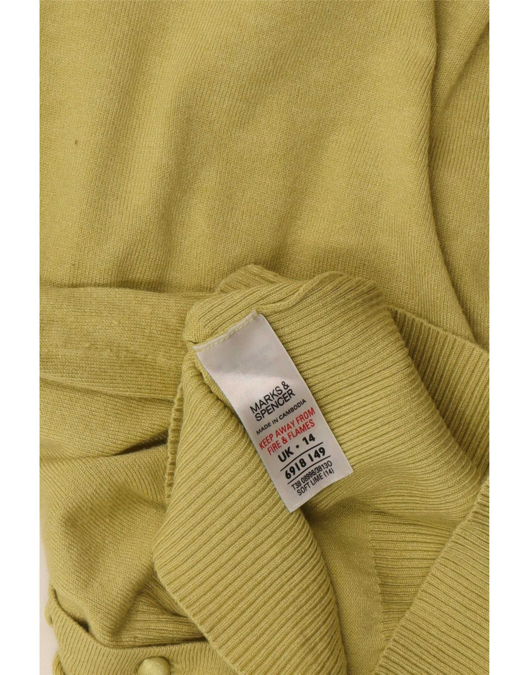 Marks & Spencer Damen-Cardigan mit 3/4-Ärmeln, UK-Gr. 14, Mittelgrün