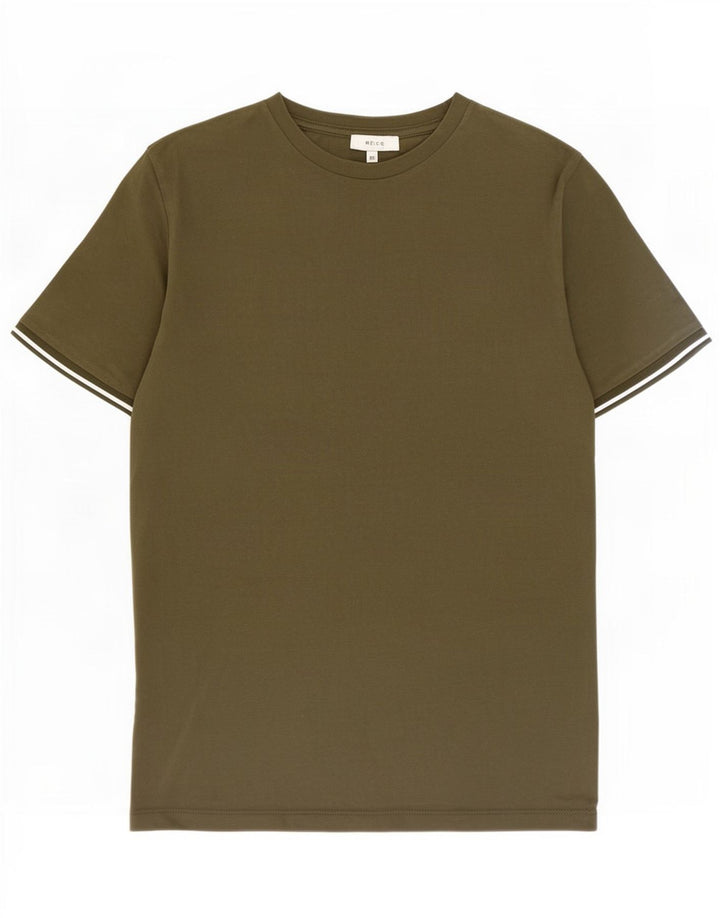 Reiss Herren T-Shirt Top XS Khaki Baumwolle