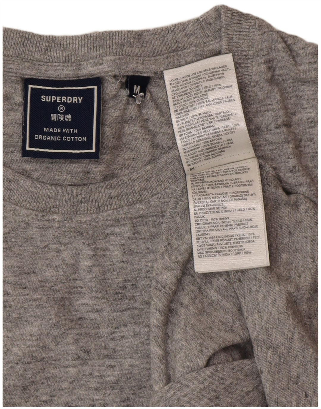 Superdry Herren-Trägershirt aus mittelgrau gesprenkelter Baumwolle