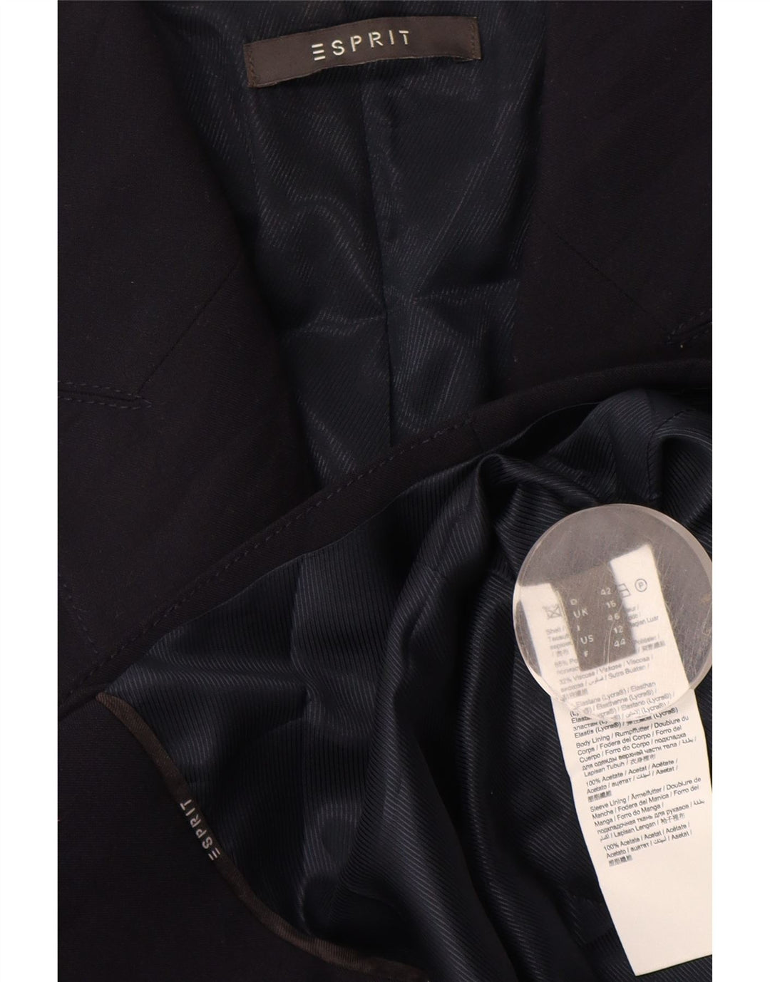 Esprit Damen-Blazerjacke mit 2 Knöpfen, UK 16, Größe L, Marineblau, Polyester