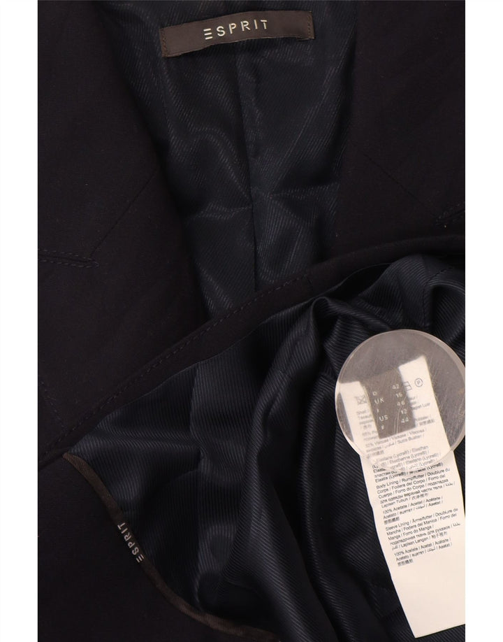 Esprit Damen-Blazerjacke mit 2 Knöpfen, UK 16, Größe L, Marineblau, Polyester