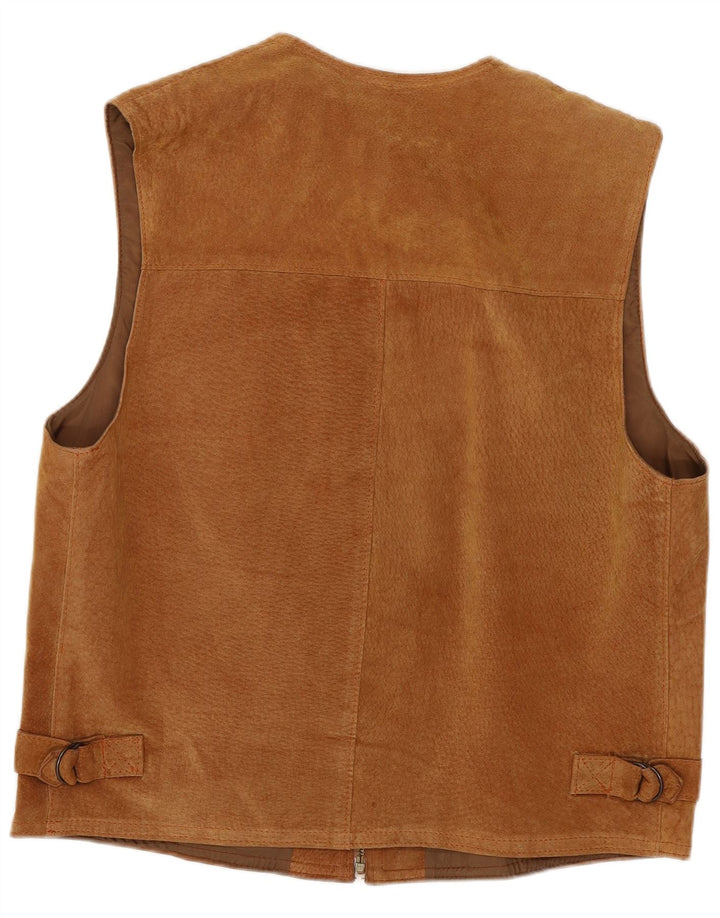VINTAGE Damen Wildlederweste UK 18 XL Braun