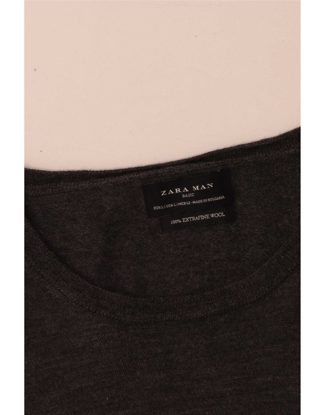 Zara Herren-Pullover, große graue Wolle