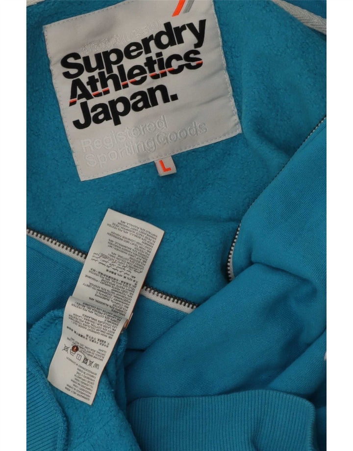 Superdry Herren-Kapuzenpullover mit Reißverschluss, groß, aus blauer Baumwolle