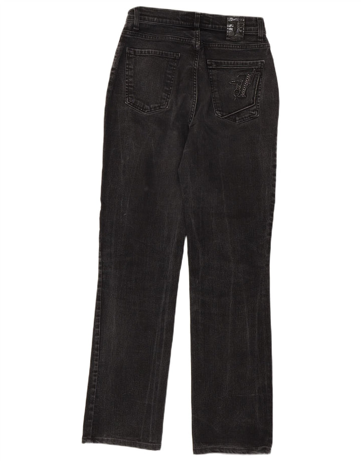 TRUSSARDI Damen Straight Jeans W28 L32 Graue Baumwolle