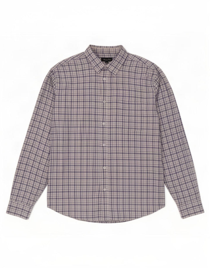 James Pringle Herren-Flanellhemd, groß, blau kariert, Polyester