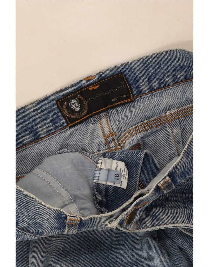 Roccobarocco Damen-Cropped-Jeans W31 L25 Blaue Baumwolle