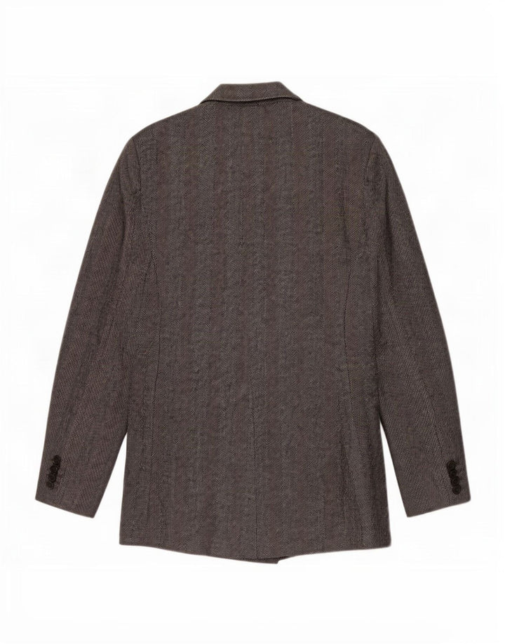 Zweireihiger Blazer für Damen von Zara, UK 12, mittelgrau, Fischgrätenmuster