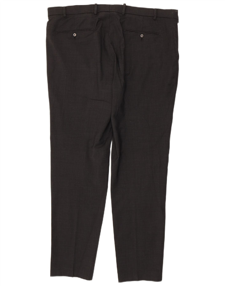 Marks & Spencer Herren-Anzughose mit maßgeschneiderter Passform, schmal, W40, L33, graue Wolle