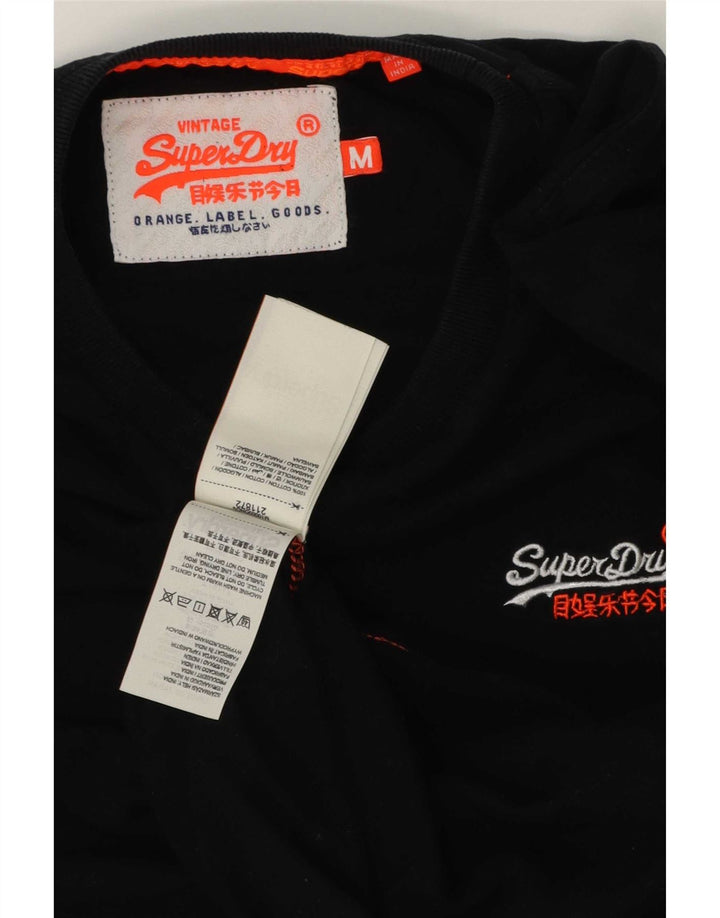 Superdry Herren T-Shirt-Oberteil aus mittelschwarzer Baumwolle
