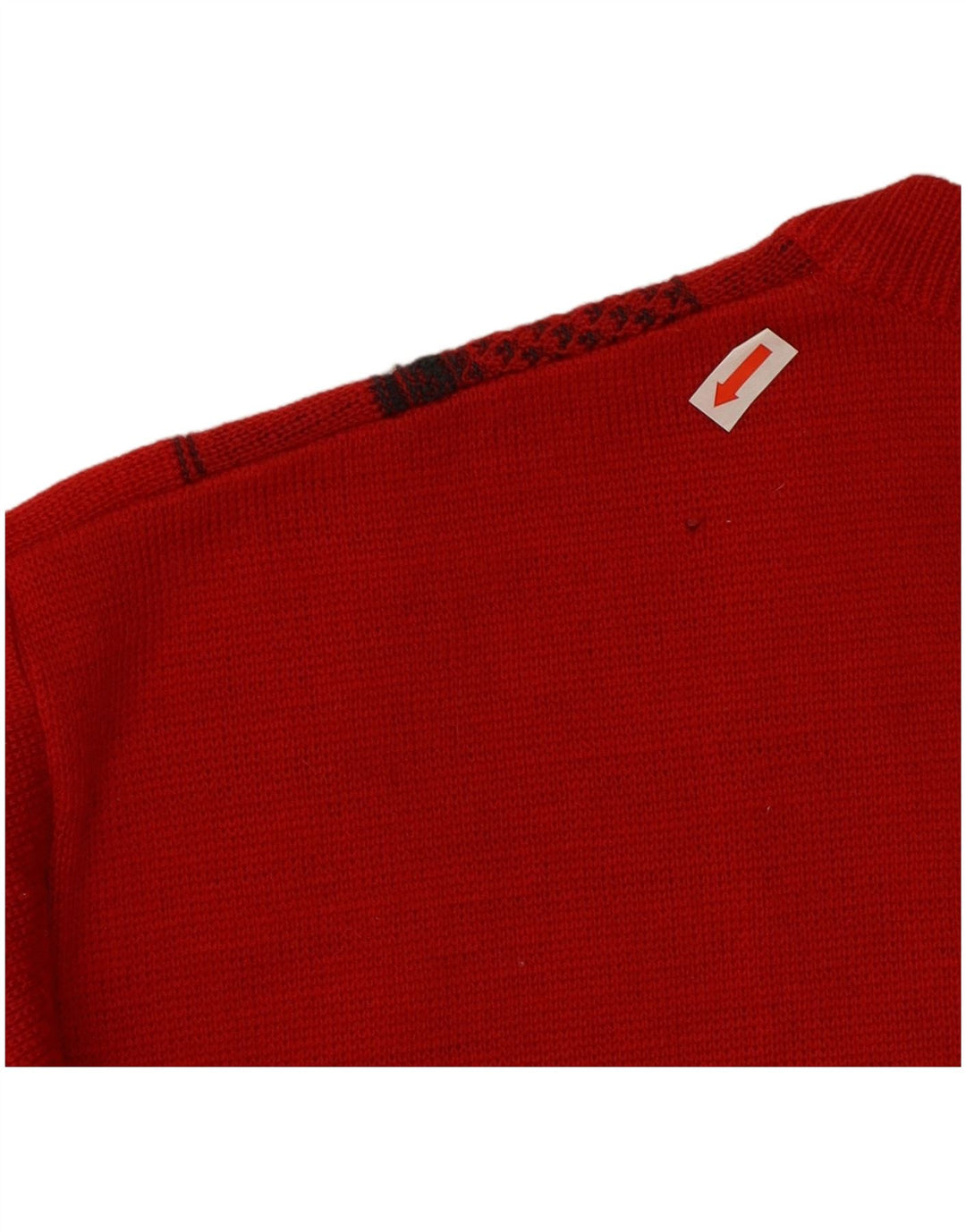 Gabicci Herren-Pullover mit V-Ausschnitt aus mittelroter, geometrischer Wolle