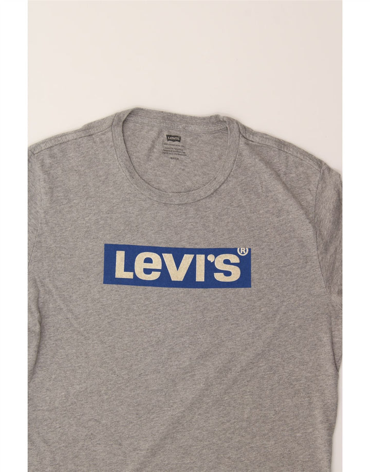 LEVI'S Mens Graphic T-Shirt Top Small Grey Cotton Vintage Levi's and Second-Hand Levi's from Messina Hembry 