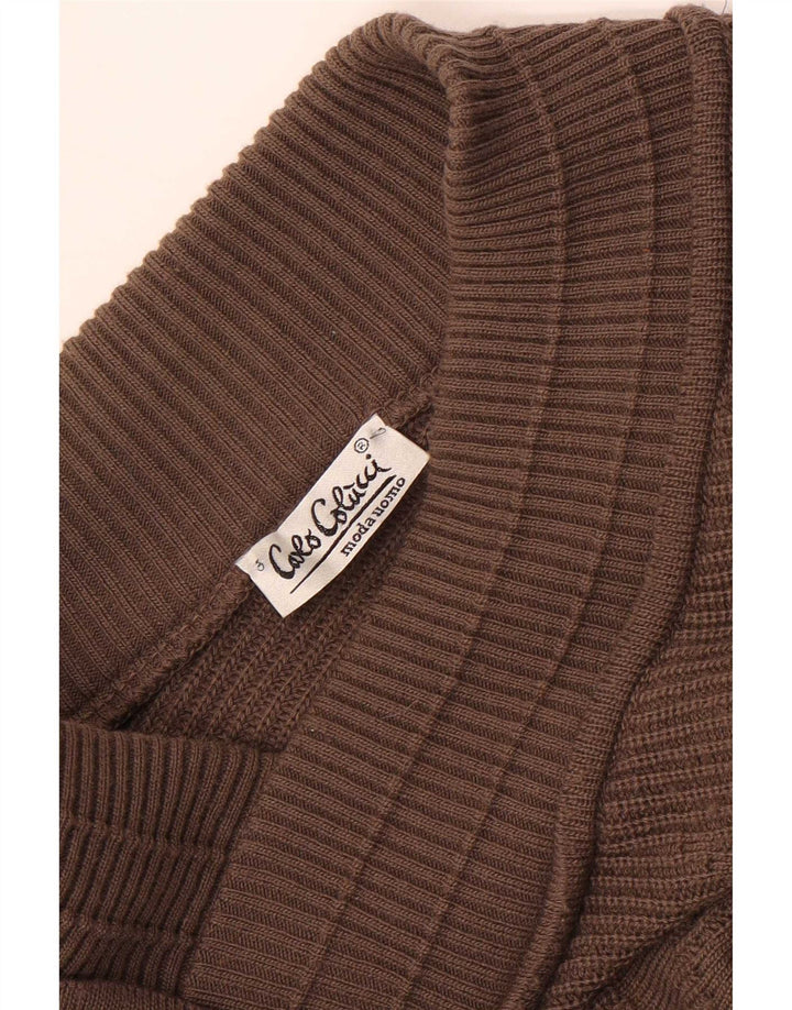 Carlo Colucci Herren-Pullover mit V-Ausschnitt, XL, Braun