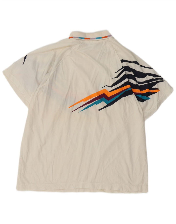 Lotto Herren-Poloshirt mit Grafik, mittelweiße Baumwolle