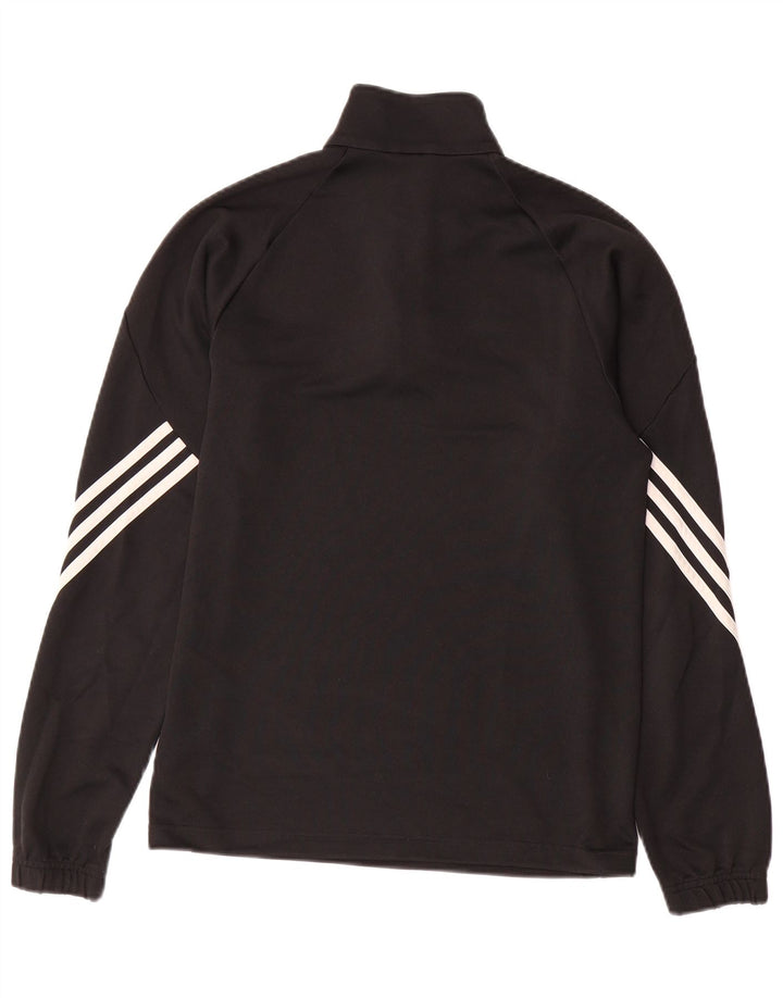 ADIDAS Herren Climalite Zip Neck Pullover Trainingsanzug Top Small Schwarz