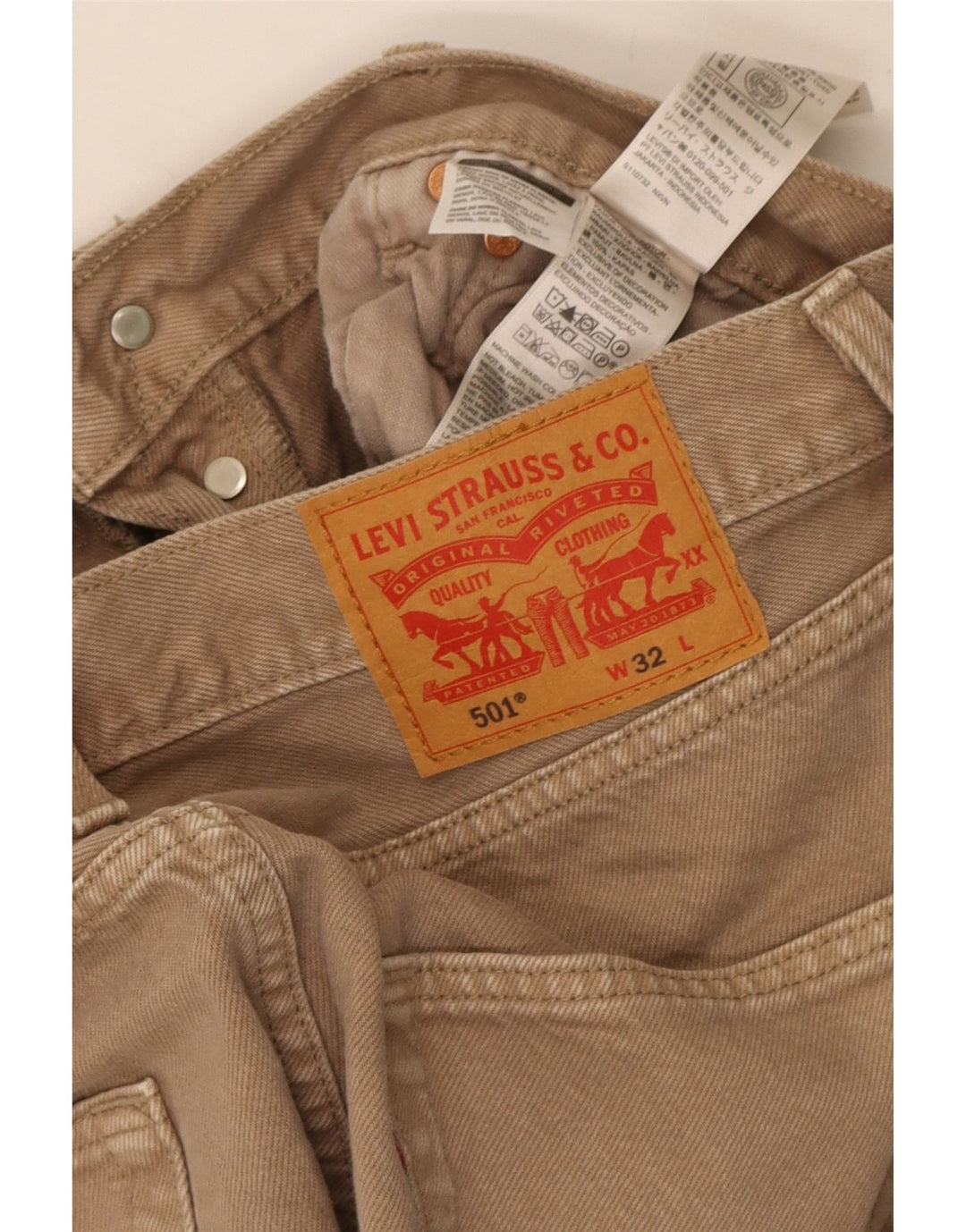 Levi's Herren 501 Denim Shorts W32 Mittelbeige Baumwolle