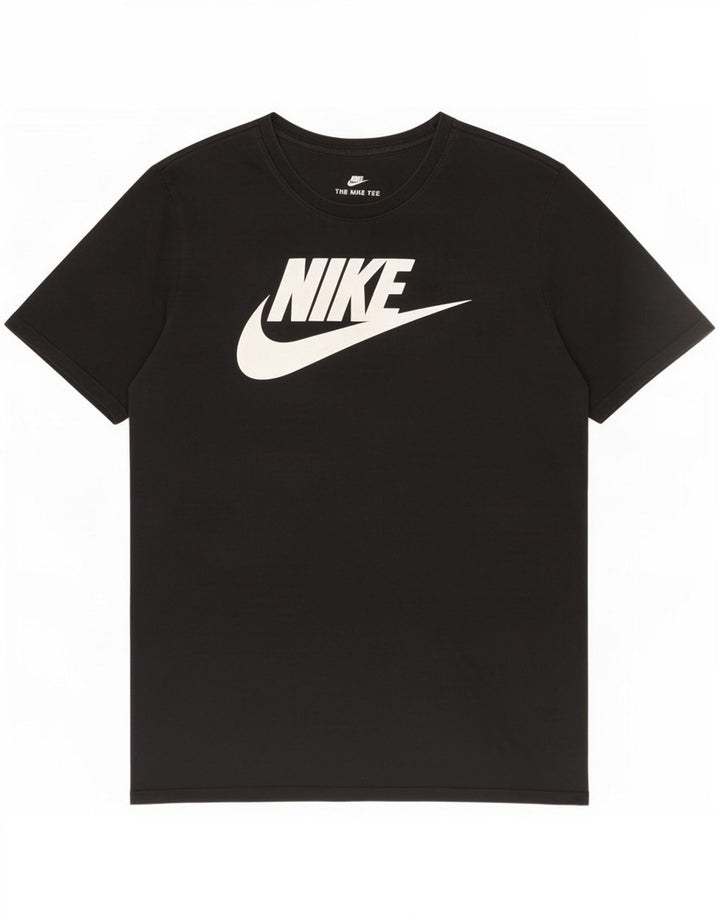 Nike Herren Athletic Cut Graphic T-Shirt-Oberteil aus mittelschwarzer Baumwolle