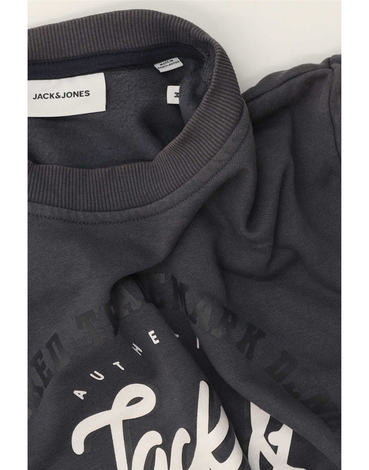 Jack & Jones Herren Grafik-Sweatshirt-Pullover Mittelgrau