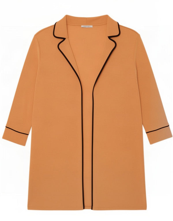 Übergroßes Longline-Cardigan-Oberteil von Zara für Damen, UK 14, Mittelorange, Polyester