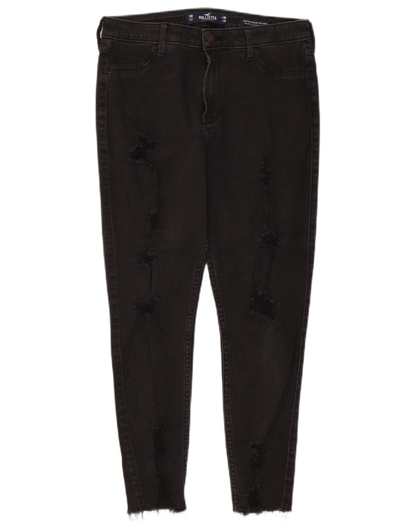 Hollister Damen Curvy High Rise Cropped Jeans US 11 Large W30 L26 Schwarz