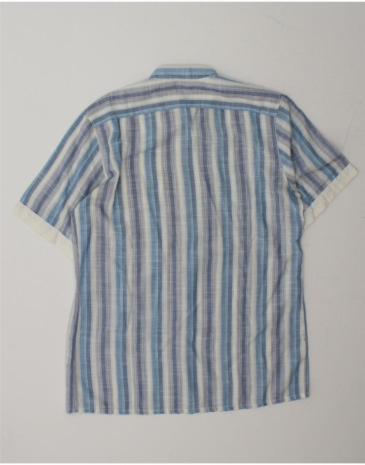 PIERRE CARDIN Womens Short Sleeve Pullover Shirt UK 16 Large Blue Striped Vintage Pierre Cardin and Second-Hand Pierre Cardin from Messina Hembry 