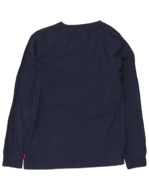 Levi's Jungen Grafik-Oberteil, langärmlig, 7–8 Jahre, marineblaue Baumwolle