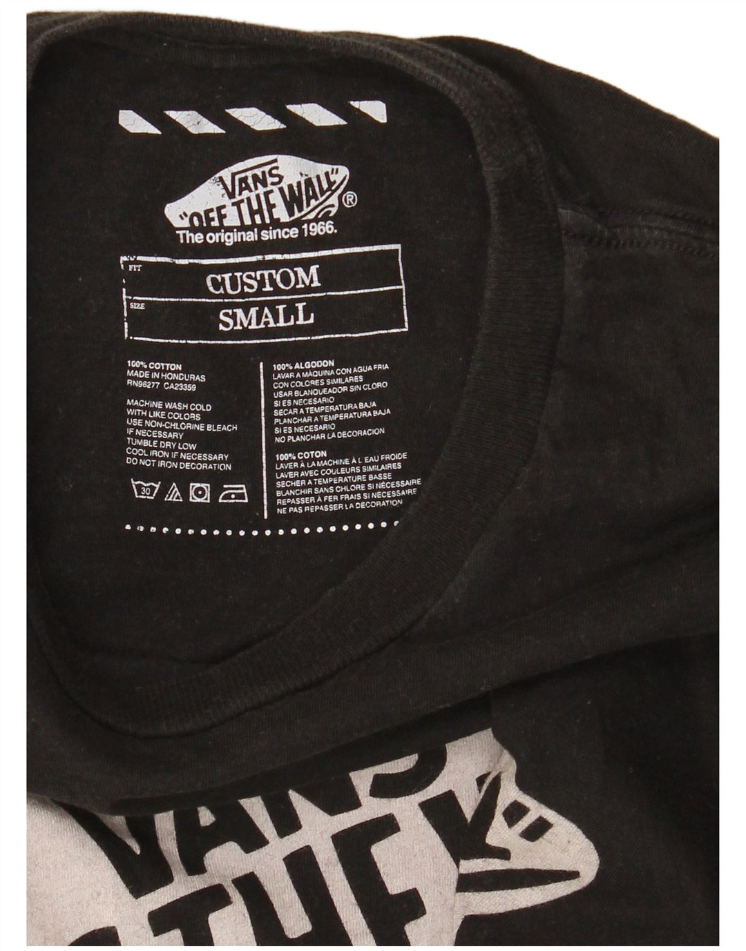 Vans Herren-T-Shirt mit individueller Passform, Grafik, Größe S, Schwarz, Baumwolle