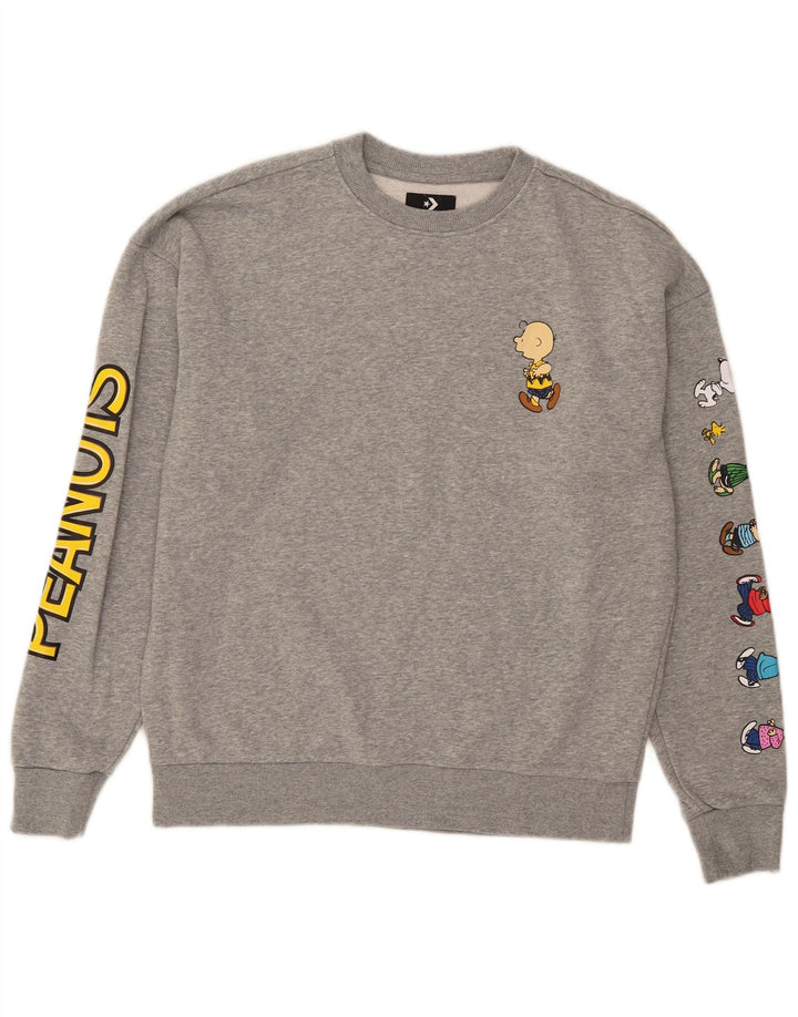 Converse Herren Peanuts Graphic Sweatshirt Pullover mittelgraue Baumwolle
