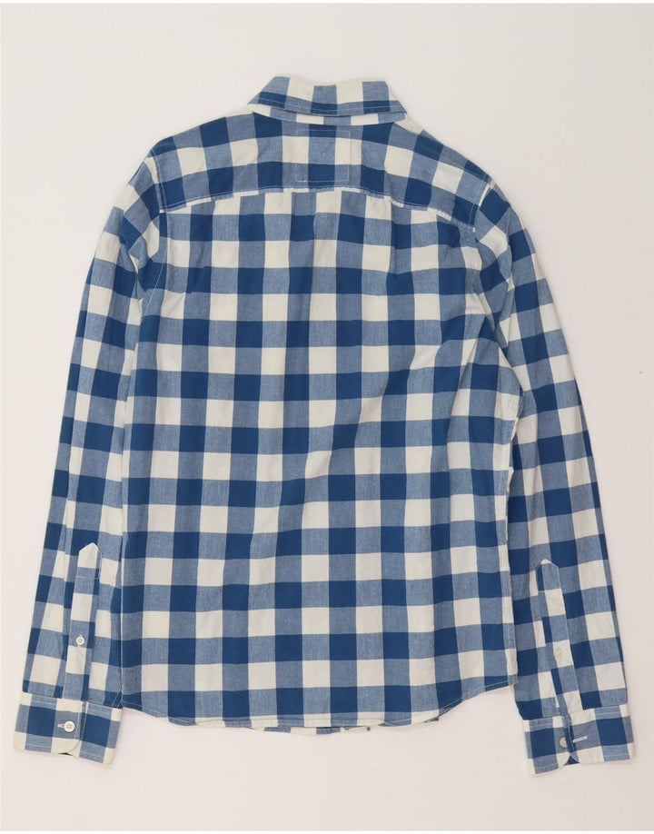 Hollister Herrenhemd aus mittelblauer Gingham-Baumwolle
