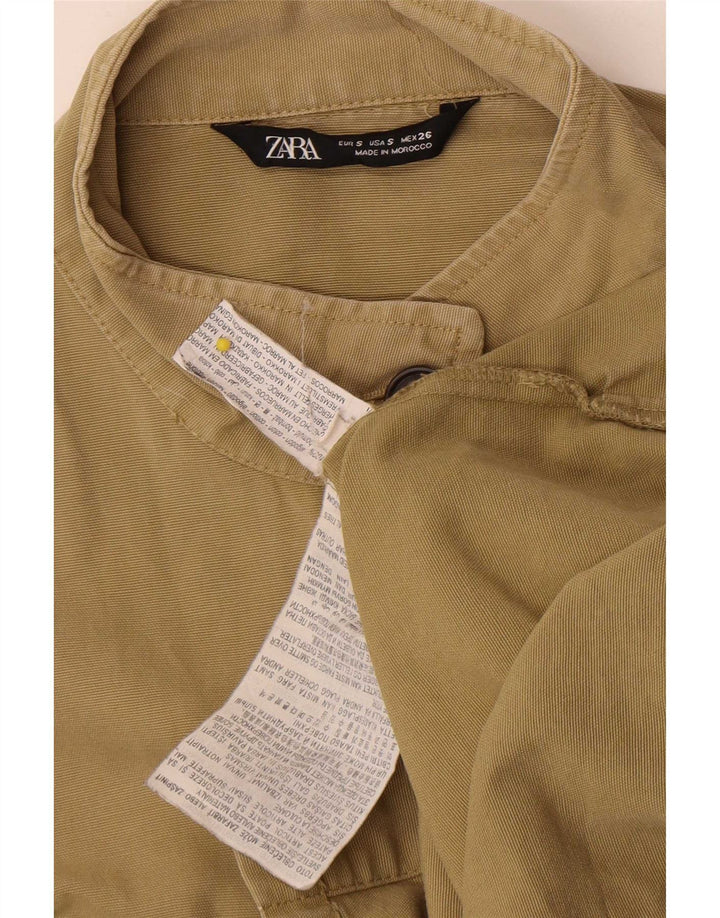Zara Damen Übergroße Militärjacke UK 10 Small Khaki Baumwolle