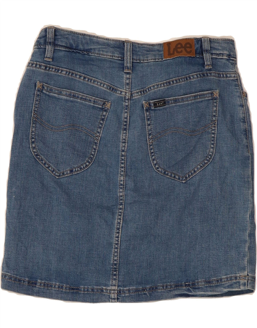 LEE Womens Regular Fit Midrise Denim Skirt US 8 Medium W30 Blue Cotton Vintage Lee and Second-Hand Lee from Messina Hembry 