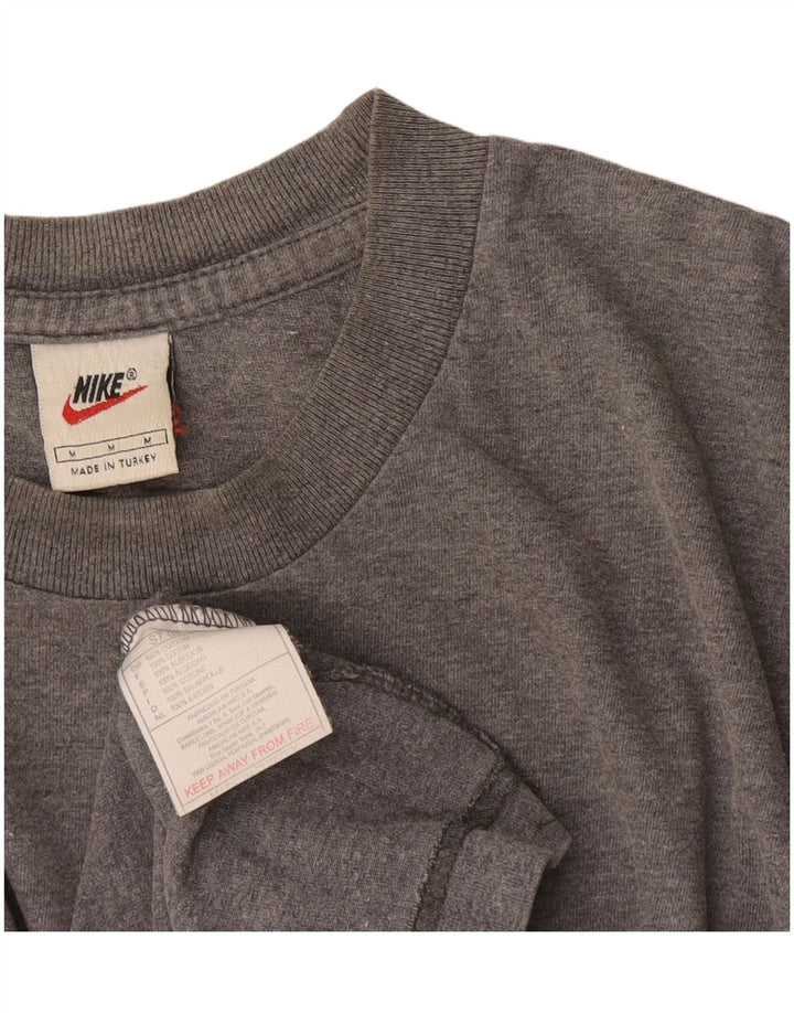 Nike Herren-T-Shirt-Oberteil aus mittelgrau gefleckter Baumwolle