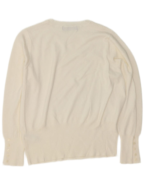 Marks & Spencer Damen-Pullover mit Rundhalsausschnitt, Gr. 14, Größe L, gebrochenes Weiß