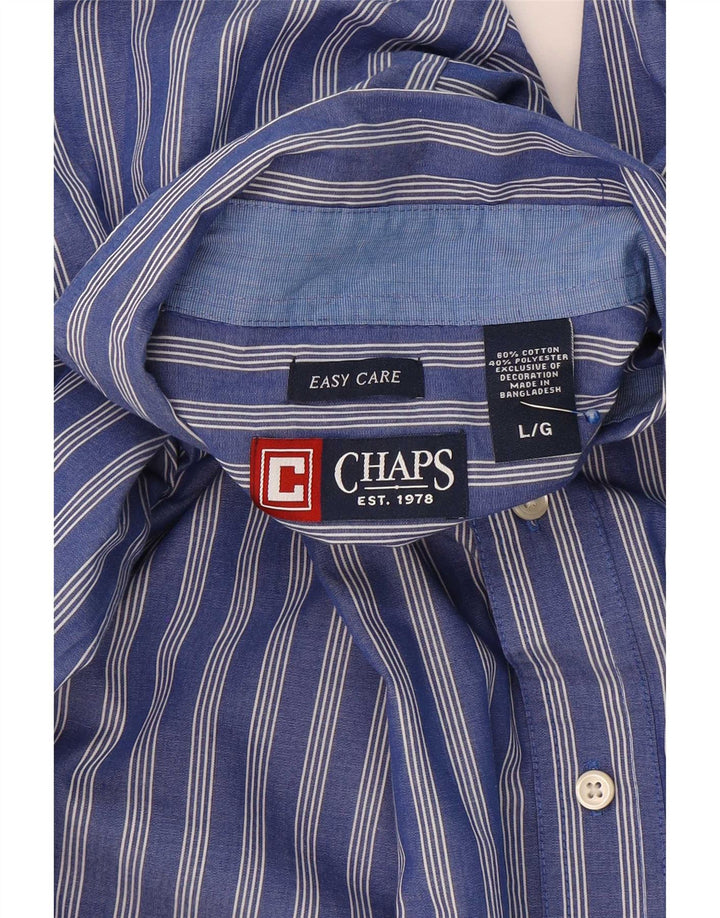 Chaps Herrenhemd, groß, blau gestreift, Baumwolle