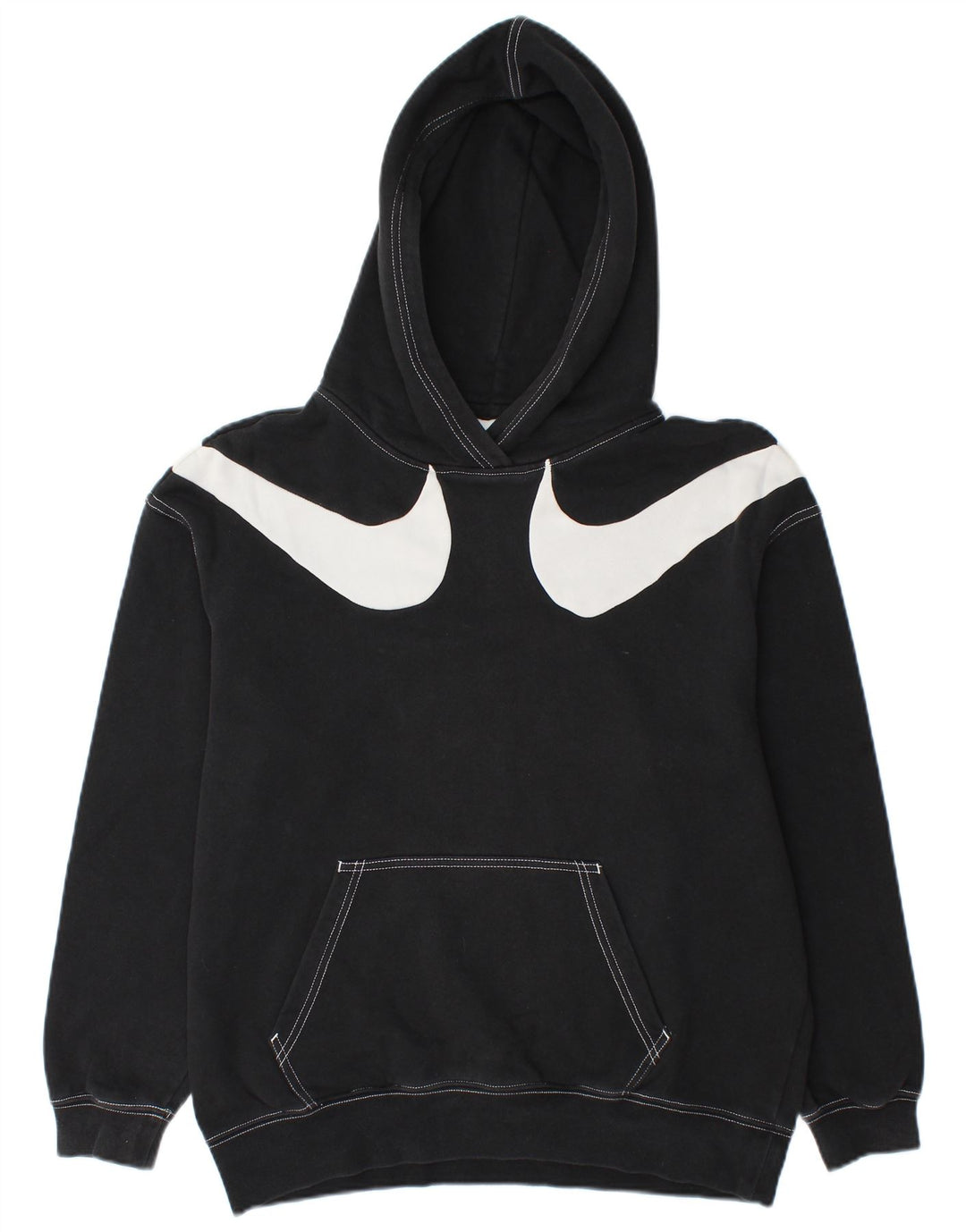 NIKE Herren Graphic Loose Fit Hoodie Pullover XS Schwarz Baumwolle