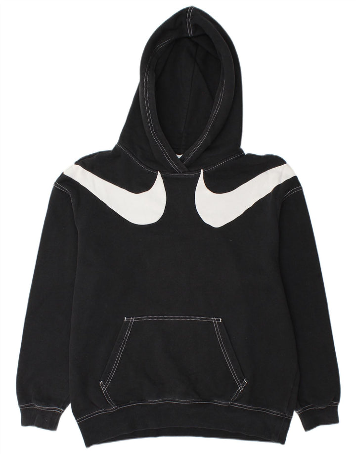 NIKE Herren Graphic Loose Fit Hoodie Pullover XS Schwarz Baumwolle