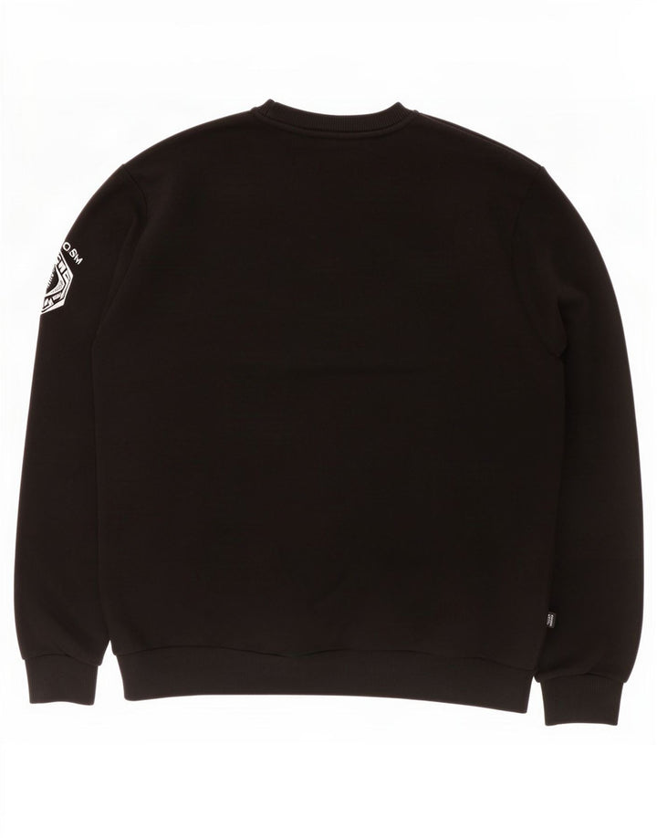 Puma Herren Grafik-Sweatshirt-Pullover aus mittelschwarzer Baumwolle